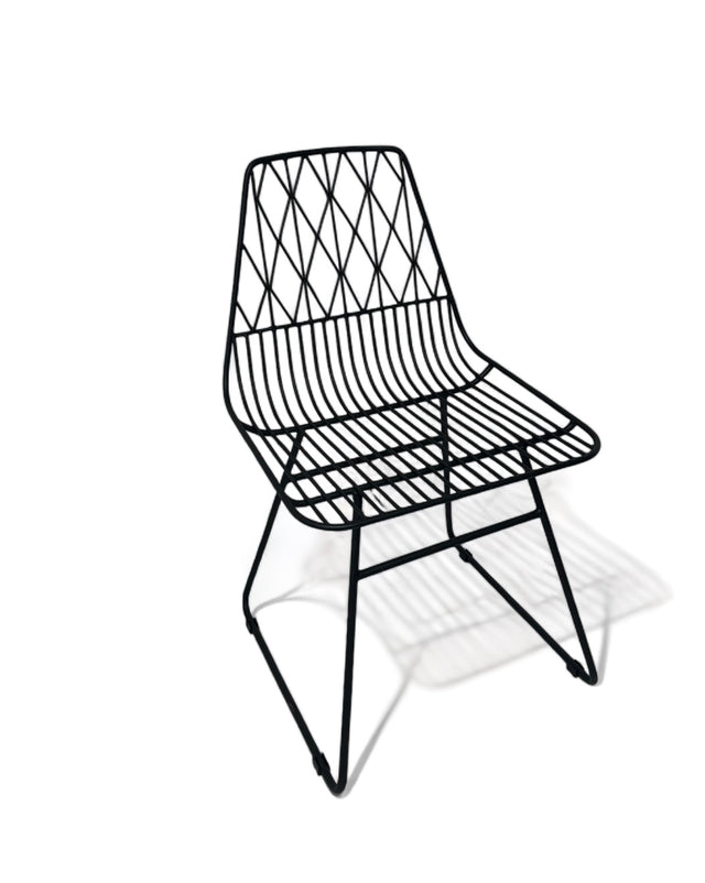 Silla de comedor decorada negra