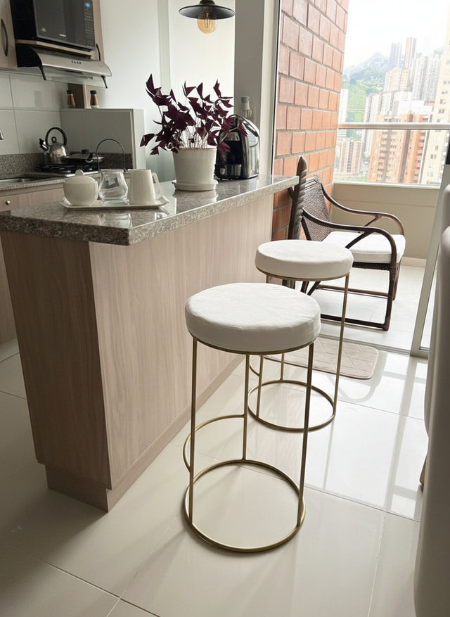 Butaco de barra dorado