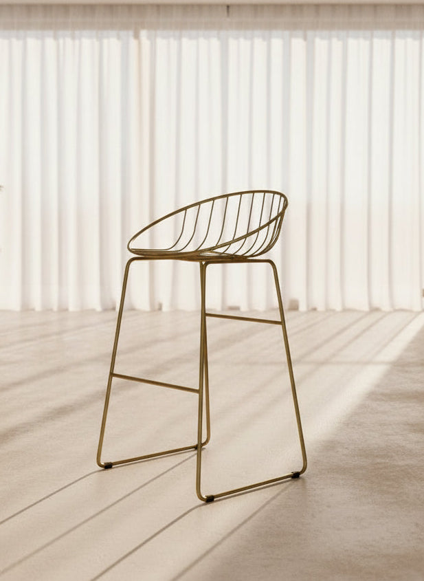 Silla de barra concha dorada