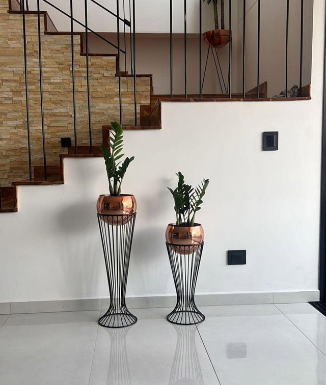 Set turmalina negro con materos en aluminio oro rosa