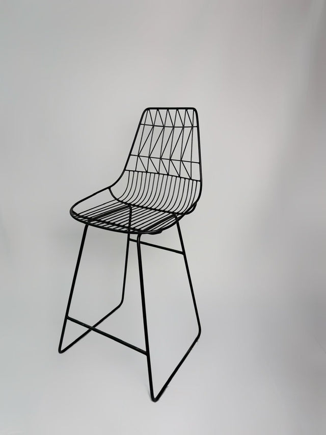 Silla de barra decorada negra